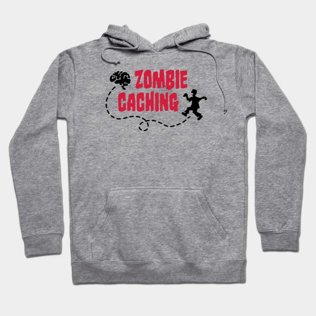 Geocache-Zombie caches Brain Hoodie by schlag.art